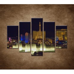 Obrazy na stenu - Nočné Las Vegas - 5dielny 150x100cm