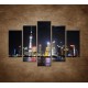 Obrazy na stenu - Nočný Shanghai - 5dielny 150x100cm