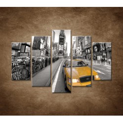 Obrazy na stenu - Žltý taxík - 5dielny 150x100cm