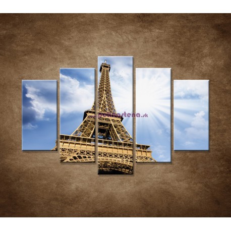 Obrazy na stenu - Pohľad na Eifelovu vežu - 5dielny 150x100cm