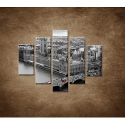 Obrazy na stenu - Čiernobiely Londýn - 5dielny 100x80cm