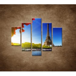 Obrazy na stenu - Eifelova veža - 5dielny 100x80cm