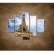 Obrazy na stenu - Pohľad na Eifelovu vežu - 5dielny 100x80cm