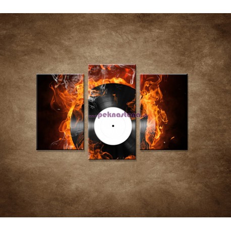 Obrazy na stenu - Platňa v plameňoch - 3dielny 75x50cm