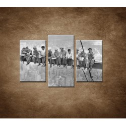Obrazy na stenu - Robotníci na traverze - 3dielny 75x50cm
