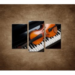 Obrazy na stenu - Husle a klavír - 3dielny 75x50cm