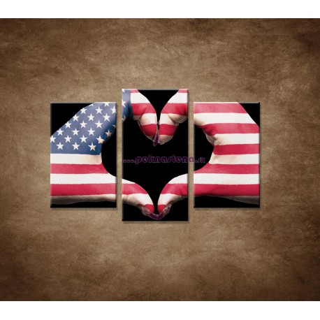 Obrazy na stenu - Amerika v srdci - 3dielny 75x50cm