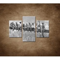 Obrazy na stenu - Robotníci na traverze - 3dielny 90x60cm