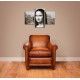 Obrazy na stenu - Čiernobiela Mona Lisa - 3dielny 90x60cm