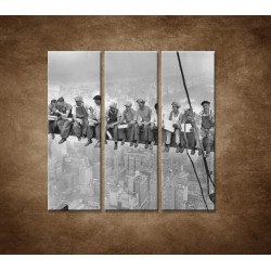 Obrazy na stenu - Robotníci na traverze - 3dielny 90x90cm