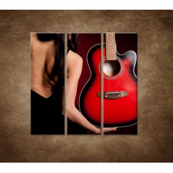 Obrazy na stenu - Žena s gitarou - 3dielny 90x90cm