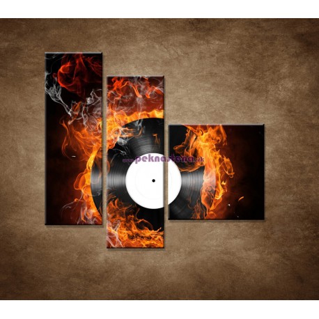 Obrazy na stenu - Platňa v plameňoch - 3dielny 110x90cm