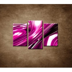Obrazy na stenu - 3D fialová abstrakcia - 3dielny 75x50cm