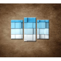 Obrazy na stenu - Modré kocky - 3dielny 75x50cm