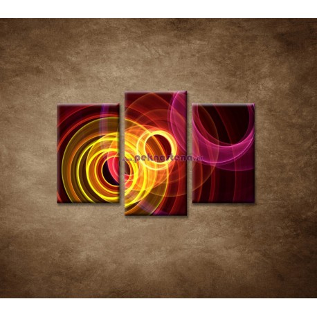 Obrazy na stenu - Farebné kruhy - 3dielny 75x50cm