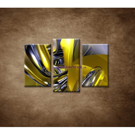Obrazy na stenu - Žltá abstrakcia - 3dielny 75x50cm