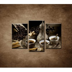 Obrazy na stenu - Kanvica kávy - 3dielny 75x50cm