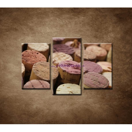 Obrazy na stenu - Korky od vína - 3dielny 75x50cm