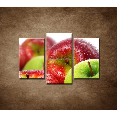 Obrazy na stenu - Červené a zelené jablká - 3dielny 75x50cm