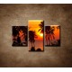 Obrazy na stenu - Západ slnka s palmami - 3dielny 75x50cm