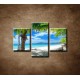 Obrazy na stenu - Pláž s palmou - 3dielny 75x50cm