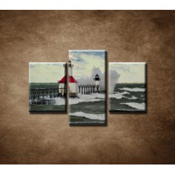 Obrazy na stenu - Maják po búrke - 3dielny 75x50cm