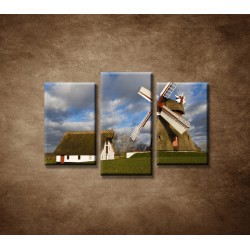 Obrazy na stenu - Veterný mlyn - 3dielny 75x50cm