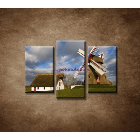 Obrazy na stenu - Veterný mlyn - 3dielny 75x50cm