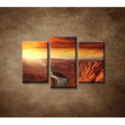 Obrazy na stenu - Západ slnka na horách - 3dielny 75x50cm