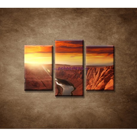 Obrazy na stenu - Západ slnka na horách - 3dielny 75x50cm