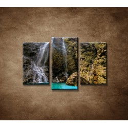 Obrazy na stenu - Prírodný vodopád - 3dielny 75x50cm