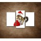 Obrazy na stenu - Malý Santa Claus - 3dielny 75x50cm