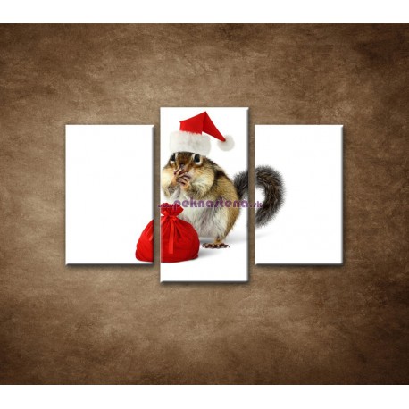 Obrazy na stenu - Malý Santa Claus - 3dielny 75x50cm