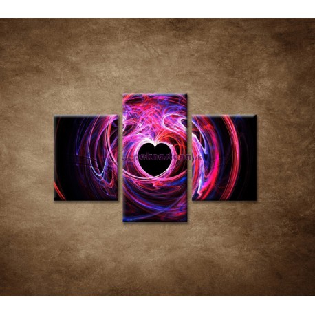 Obrazy na stenu - 3D srdce - 3dielny 90x60cm