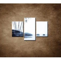 Obrazy na stenu - Bambus a kamene na vode - 3dielny 90x60cm