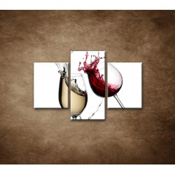 Obrazy na stenu - Biele a červené víno - 3dielny 90x60cm