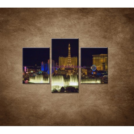 Obrazy na stenu - Nočné Las Vegas  - 3dielny 90x60cm