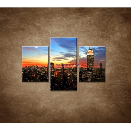 Obrazy na stenu - Nočný New York  - 3dielny 90x60cm