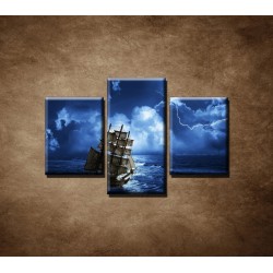 Obrazy na stenu - Búrka na mori - 3dielny 90x60cm