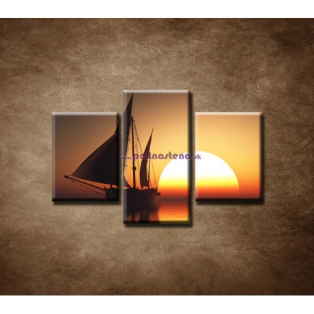 Obrazy na stenu - Západ slnka na mori - 3dielny 90x60cm
