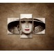 Obrazy na stenu - Žena v klobúku - 3dielny 90x60cm