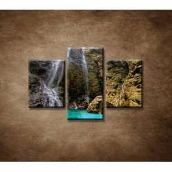 Obrazy na stenu - Prírodný vodopád  - 3dielny 90x60cm