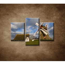 Obrazy na stenu - Veterný mlyn - 3dielny 90x60cm