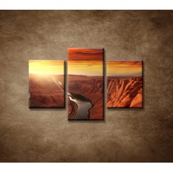 Obrazy na stenu - Západ slnka na horách - 3dielny 90x60cm