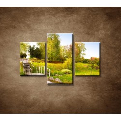 Obrazy na stenu - Zelený park  - 3dielny 90x60cm