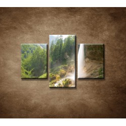 Obrazy na stenu - Vodopád v Alpách  - 3dielny 90x60cm