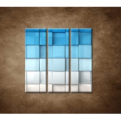 Obrazy na stenu - Modré kocky - 3dielny 90x90cm