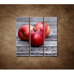 Obrazy na stenu - Červené jablká - 3dielny 90x90cm