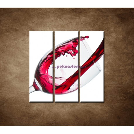 Obrazy na stenu - Červené víno - 3dielny 90x90cm