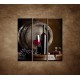 Obrazy na stenu - Fľaša červeného vína - 3dielny 90x90cm